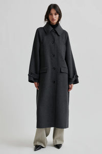 Second Female Walance Dark Grey Melange Coat - The Mercantile London
