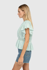 An'ge Salekina Celadon Blouse - The Mercantile London