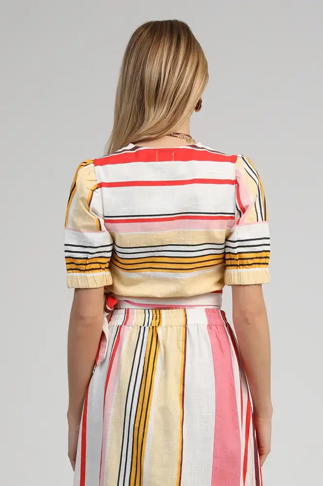 An'ge Soriana Belinda Stripe Wrap Top - The Mercantile London