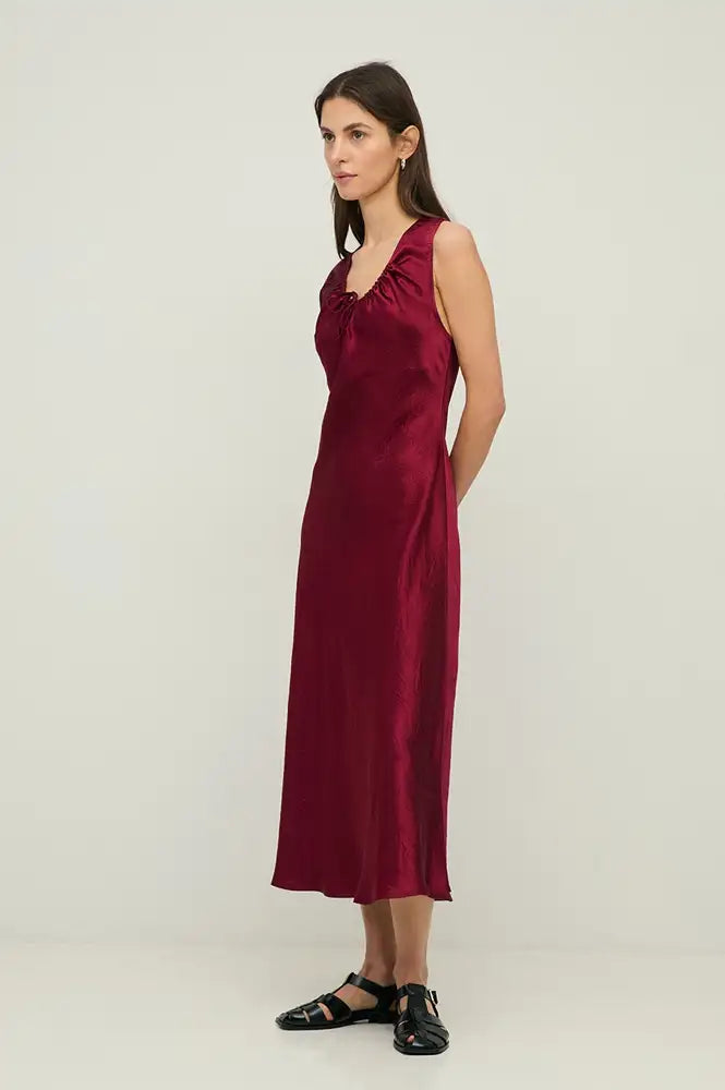 Yerse Raspberry Tie Front Dress - The Mercantile London
