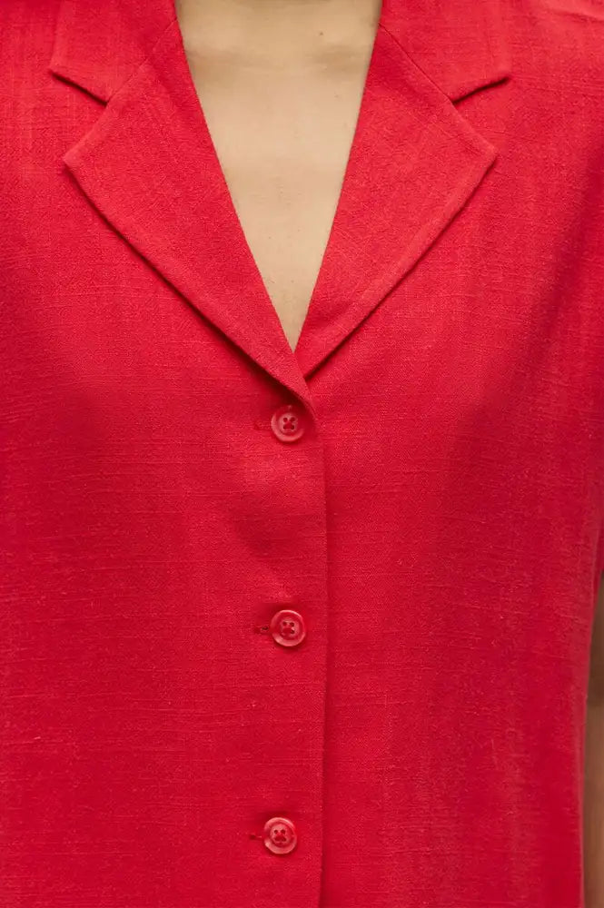Object Sanne Poinsettia Linen Shirt - The Mercantile London