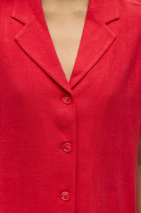 Object Sanne Poinsettia Linen Shirt - The Mercantile London