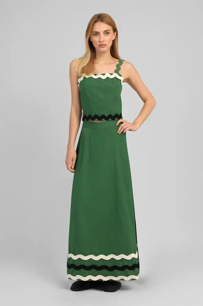 An'ge Soline Green Ric Rac Top