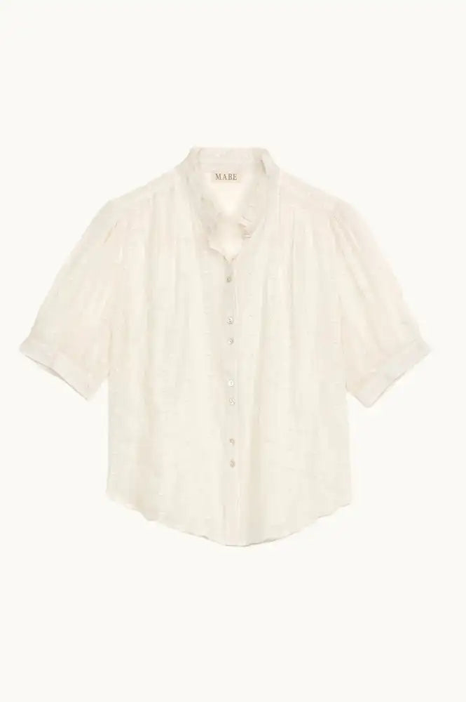 M.A.B.E Alli Ecru Dotted Blouse