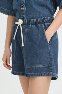 ICHI Kamina Medium Blue Shorts - The Mercantile London