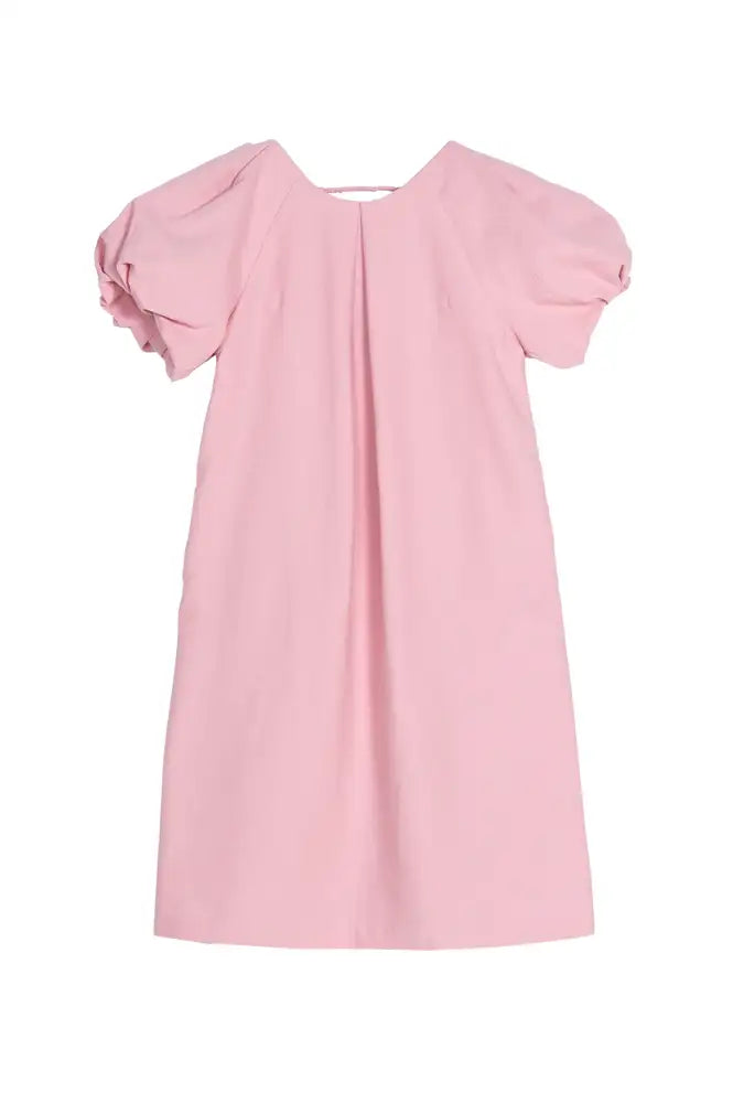 Emin + Paul Pink Textured Puff Sleeve Dress - The Mercantile London