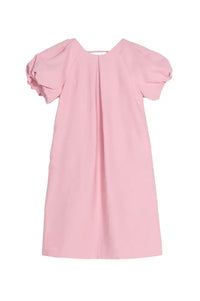 Emin + Paul Pink Textured Puff Sleeve Dress - The Mercantile London