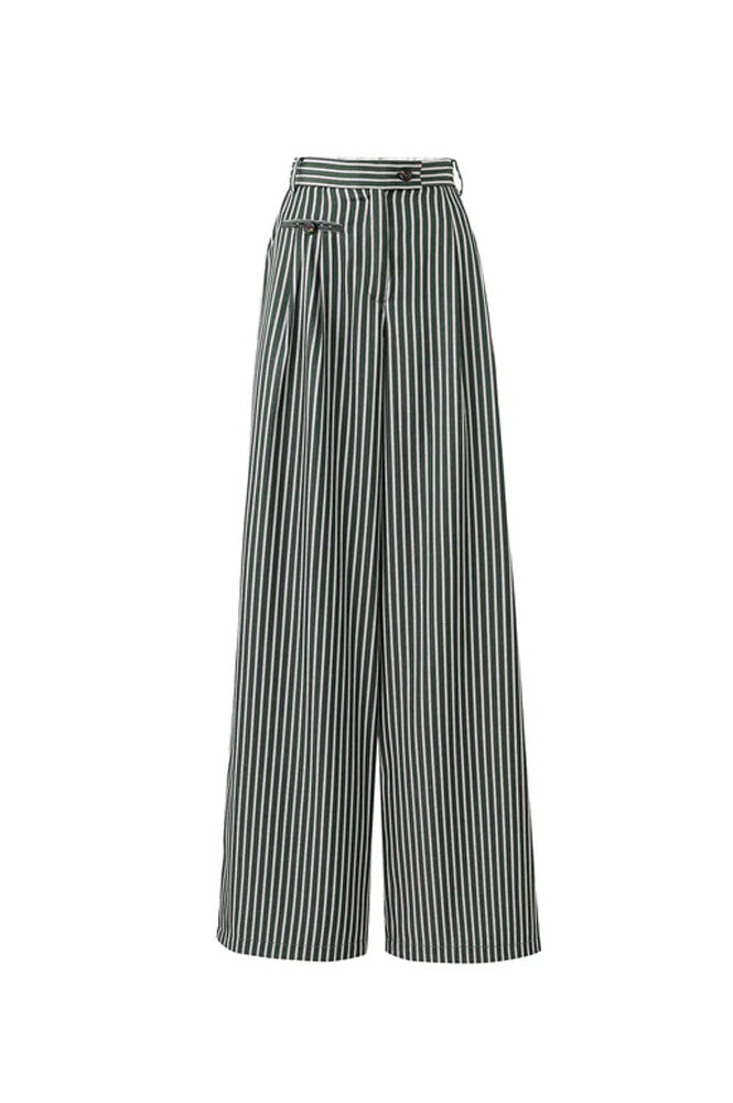 FRNCH Aster Green Moss Trousers - The Mercantile London