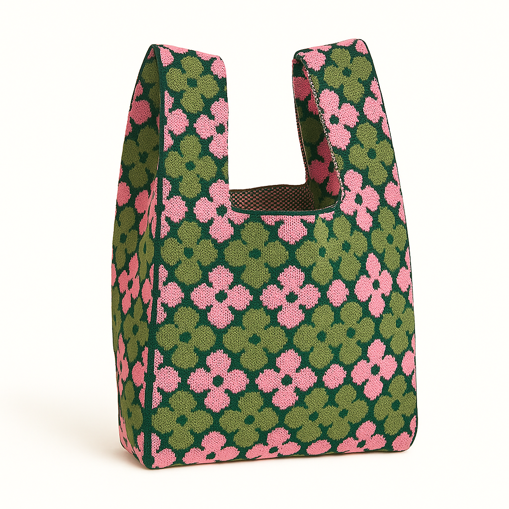 Tokeii Green Bloom Knitted Bag - The Mercantile London