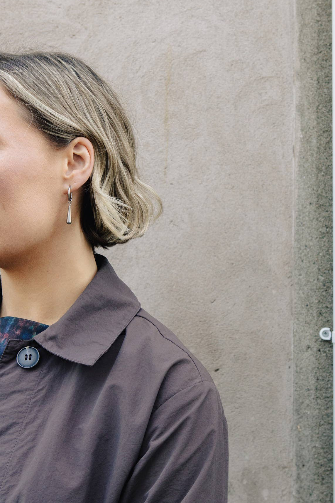 Nordic Muse Silver Elongated Drop Earrings