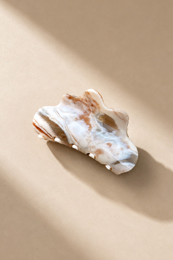 Tiepology Eco Cloud Cream Marble Claw Clip