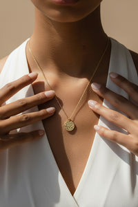 Lunar Molten Hammered Disc Chain Necklace - The Mercantile London