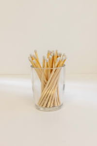 Old Green Recycled Clear Glass Pot with Matches