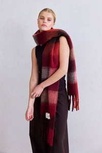 Arctic Fox Reykjavik Burgundy Check Scarf