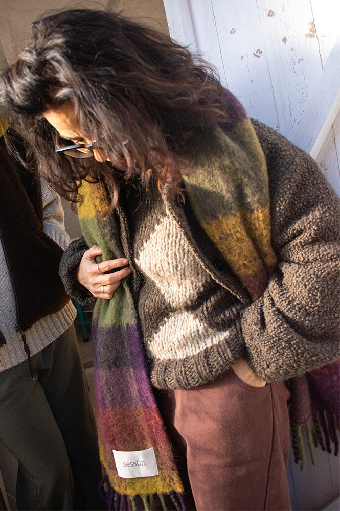 Dawn x Dare Erica Mocha Diamond Jumper - The Mercantile London