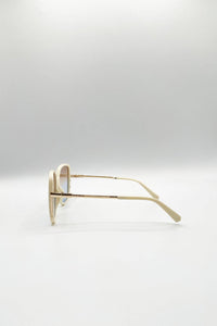 AFA Collective Oversized Square Beige Sunglasses