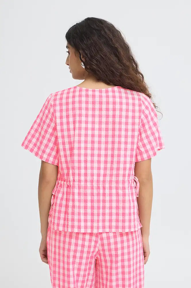 ICHI Felica Pink Berry Blouse - The Mercantile London