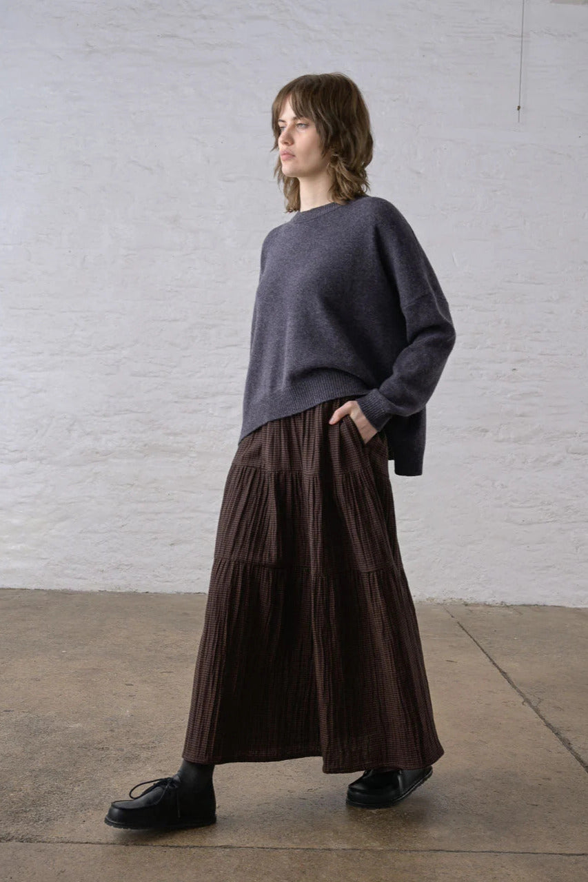 Bibico Cecile Cocoa Check Skirt