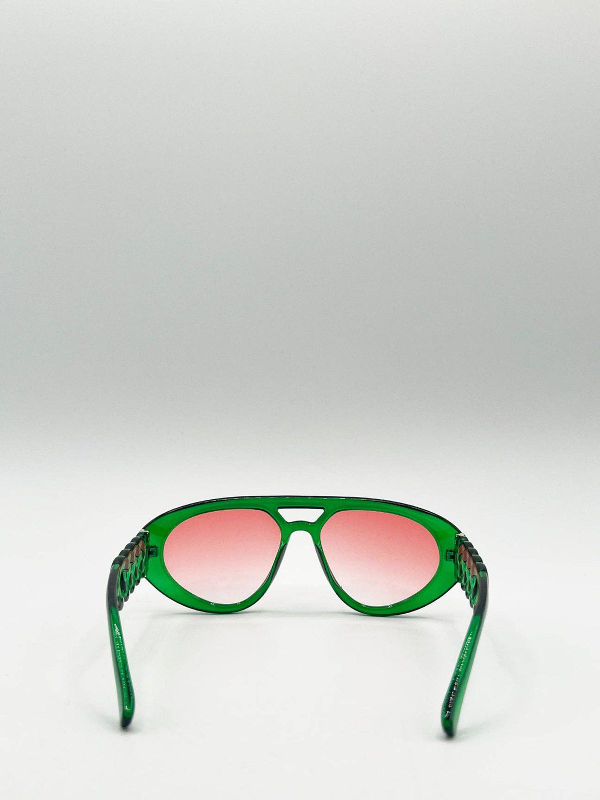 AFA Collective Chunky Aviator Bright Green Sunglasses