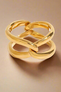 Lunar Sculptural Cross Ring - The Mercantile London