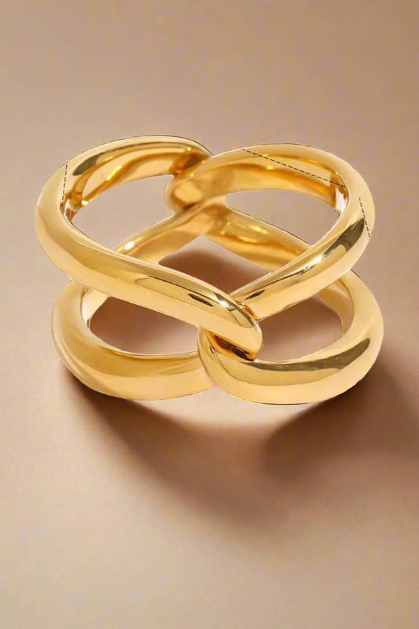 Lunar Sculptural Cross Ring - The Mercantile London