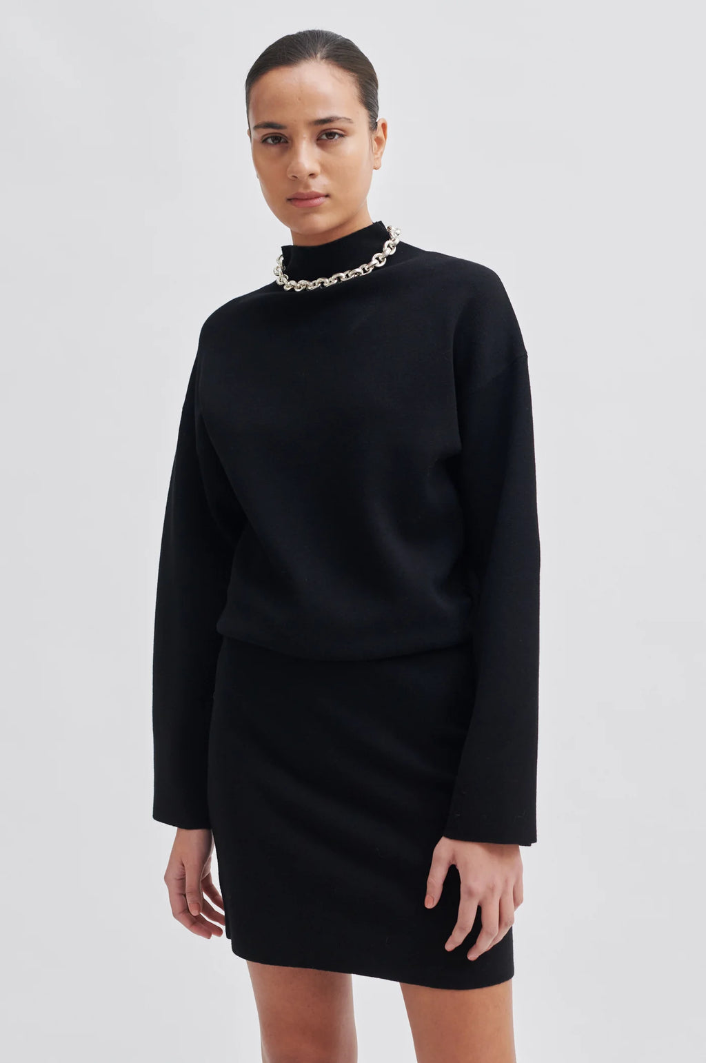 Second Female Yuna Black Knit Dress - The Mercantile London
