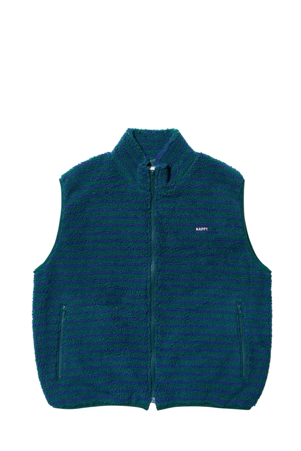 Kappy Green Stripe Fleece Vest