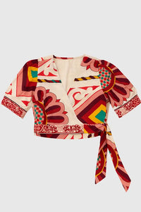 An'ge Sorinana Olio Ecru Wrap Top - The Mercantile London
