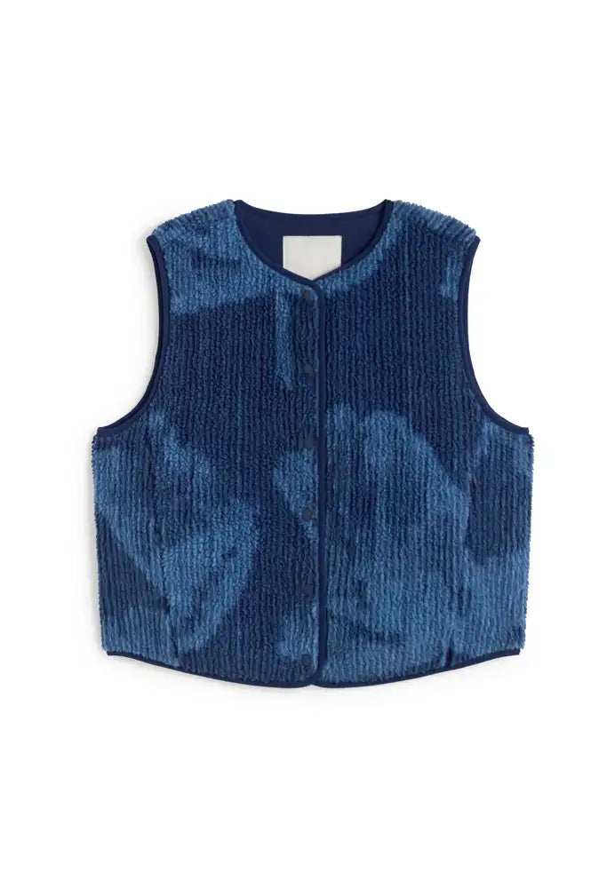 Thinking Mu Jay Blue Lotus Jacquard Vest - The Mercantile London