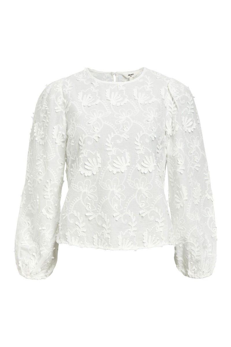 Object Mya Cloud Dancer Floral Blouse