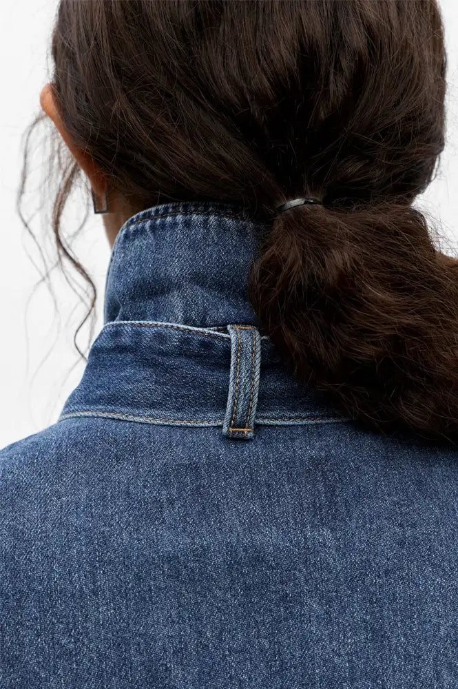 Object Bow Medium Blue Denim Shirt