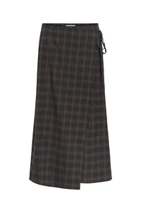 Object Soley Reese Carafe Check Midi Wrap Skirt