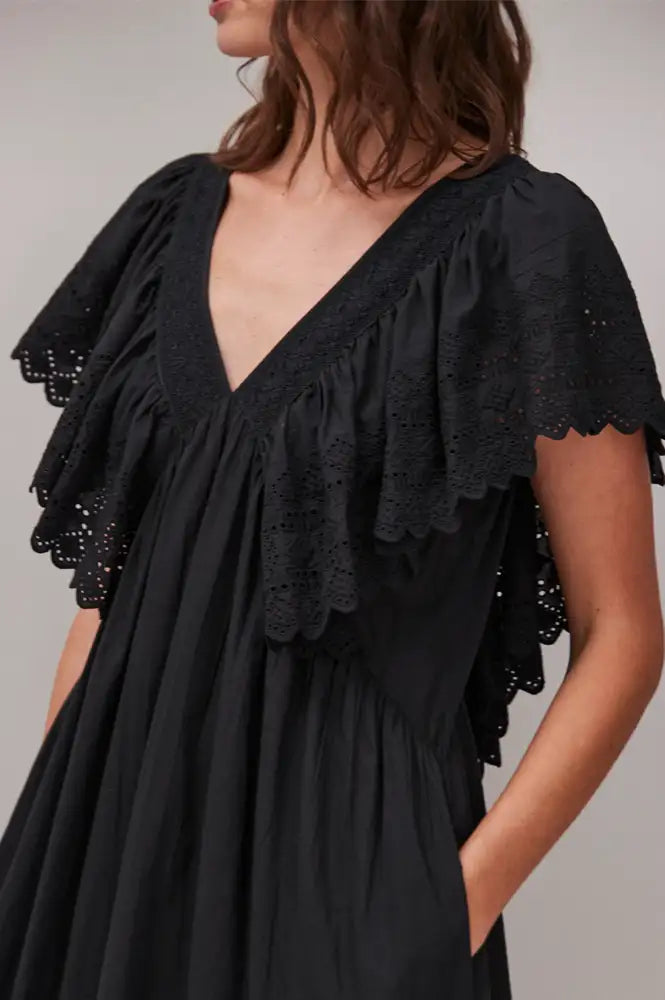 Faune Camelia Black Dress - The Mercantile London