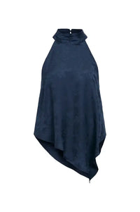 Object Luma Sky Captain Jacquard Halter Neck Top - The Mercantile London
