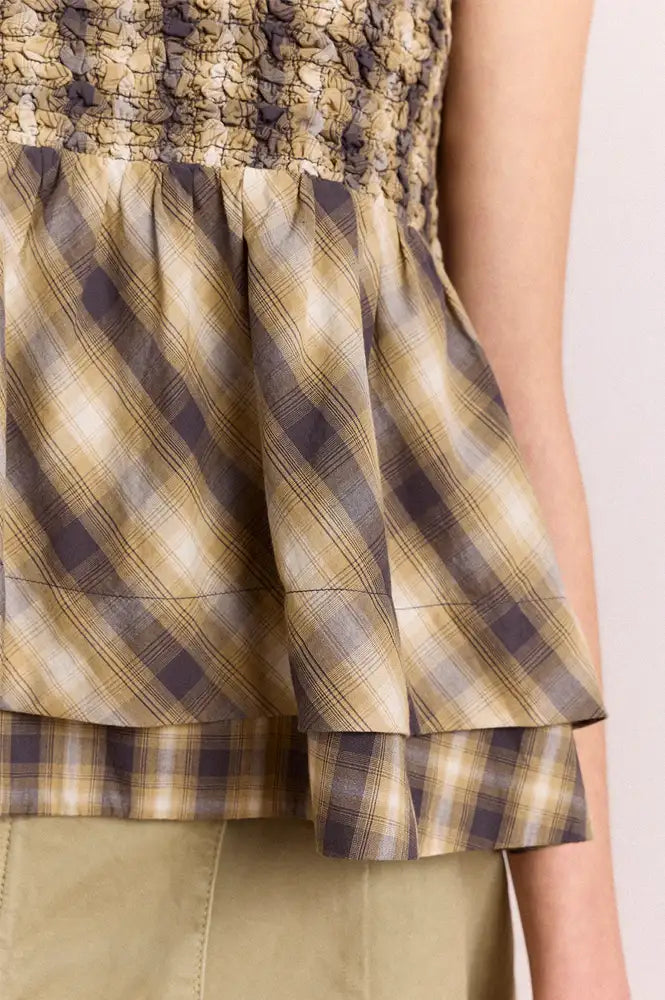 Damson Madder Azalea Cardamon Checked Cami Top