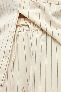 Object Cally Birch Pinstripe Cropped Denim Trousers - The Mercantile London