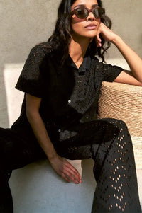 Komodo Khari Embroidered Black Trousers - The Mercantile London
