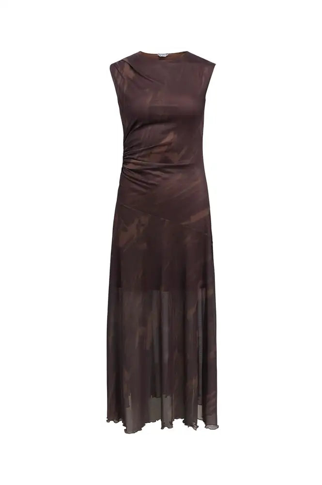 Object Noelle Chocolate Plum Ruched Maxi Dress
