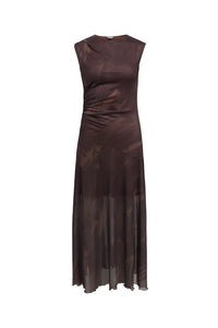 Object Noelle Chocolate Plum Ruched Maxi Dress