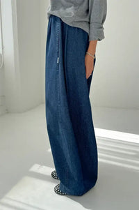 Le Bon Shoppe Denim Blue Parachute Pants - The Mercantile London