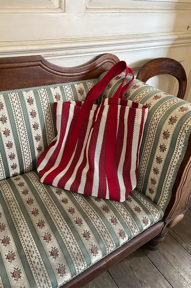 Nooki Hackney Red Mix Striped Shopper - The Mercantile London