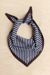 TBCo Blue & Brown Stripe Triangle Scarf - The Mercantile London