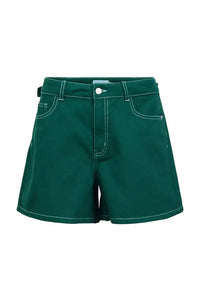 Object Andrea Botanical Green Denim Shorts - The Mercantile London