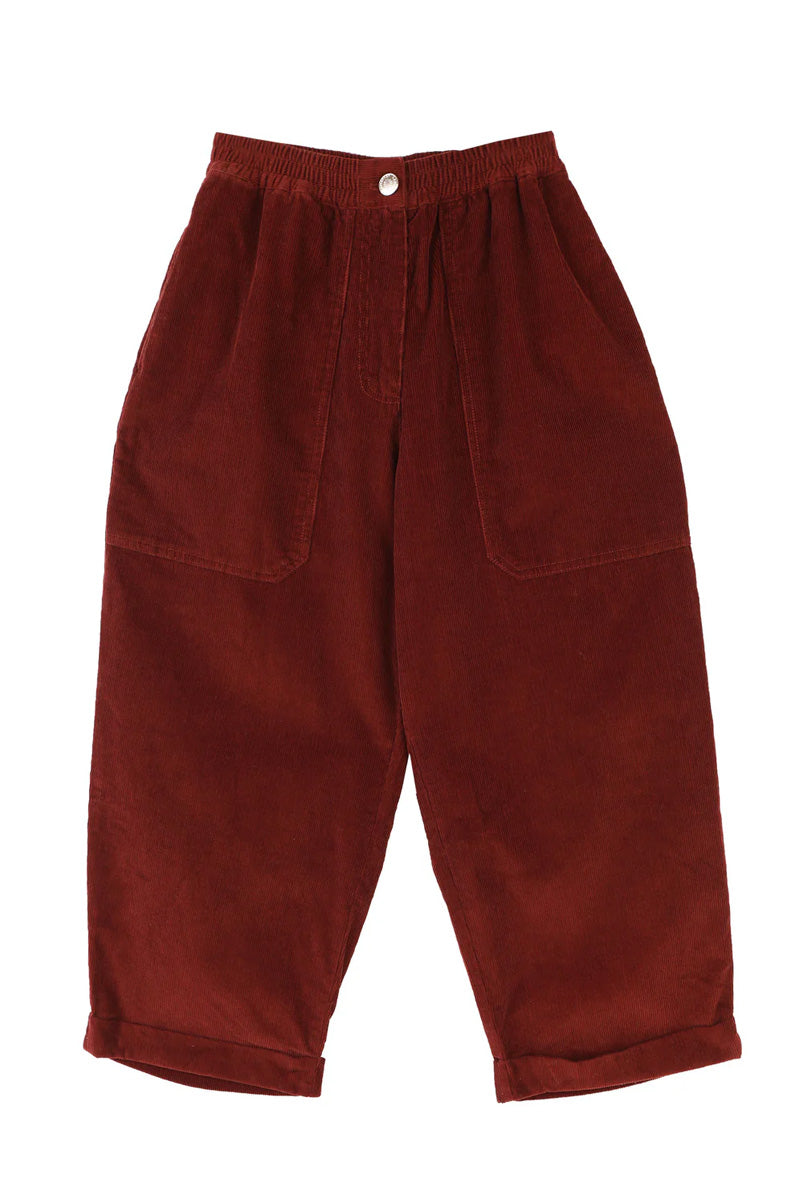 L.F. Markey Beckett Oxblood Cropped Corduroy Trousers