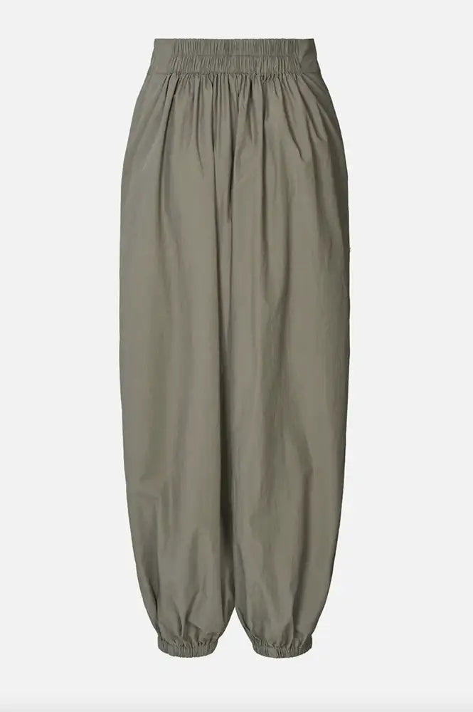 Rabens Saloner Iridi Asphalt Gathered Poplin Trousers - The Mercantile London