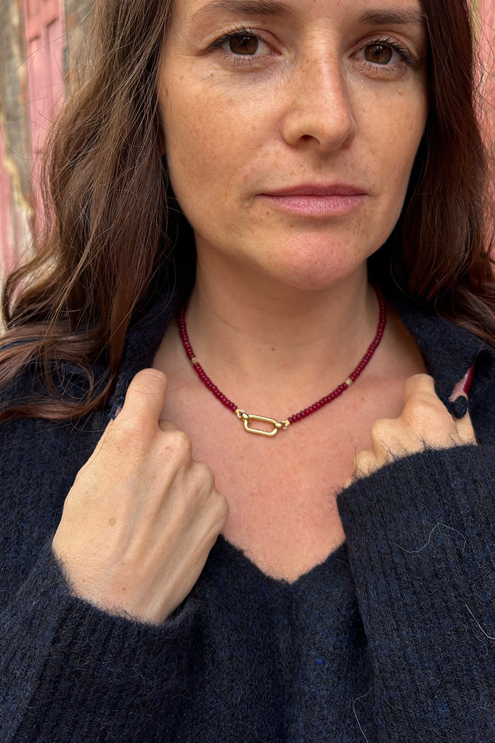 By Alona Indra Red Jade Necklace - The Mercantile London