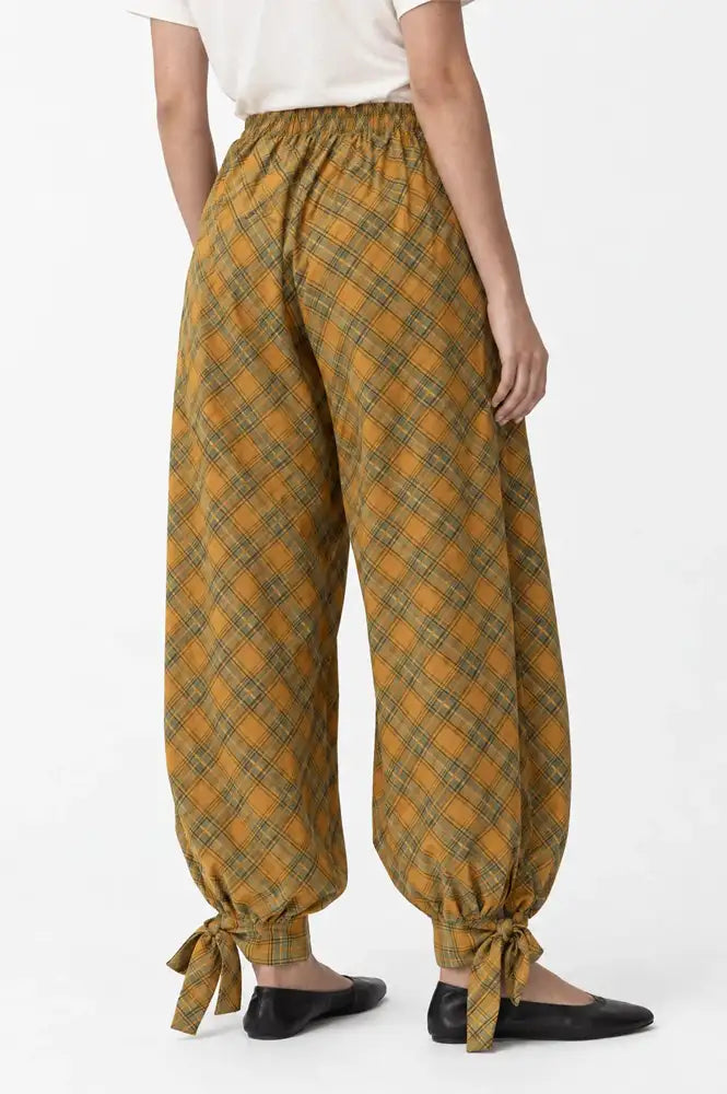 Carmen Says Crush Mustard Check Bloomers - The Mercantile London