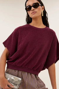 By-Bar Nuki Burgundy Slub Top