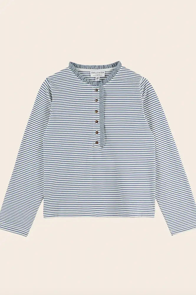 Emile Et Ida Evania Navy Striped T-Shirt