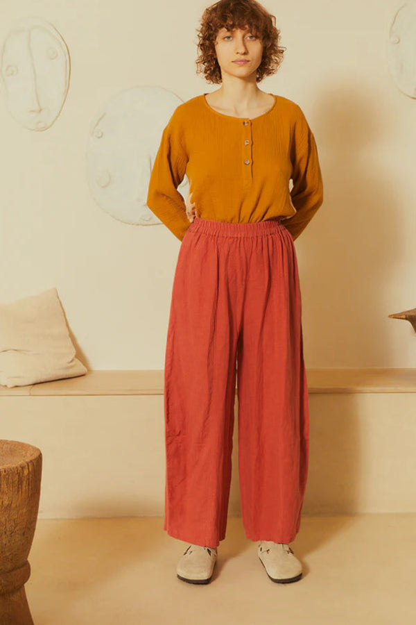 L.F. Markey Basic Linen Paprika Trouser - The Mercantile London
